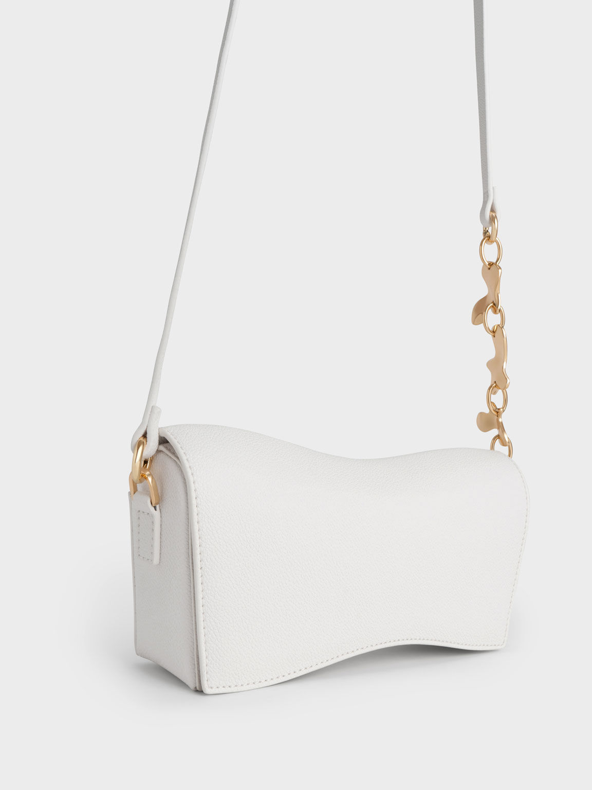 Verity Embellished Handle Sculptural Bag, White, hi-res