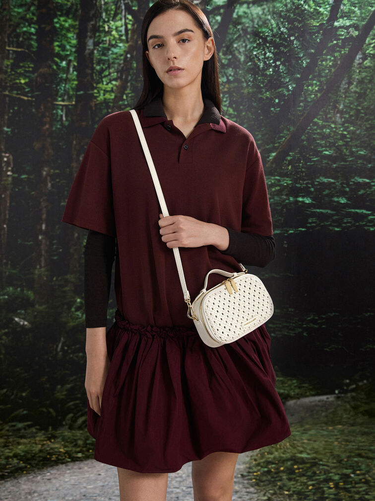 Tas Selempang Woven Azure, Cream, hi-res