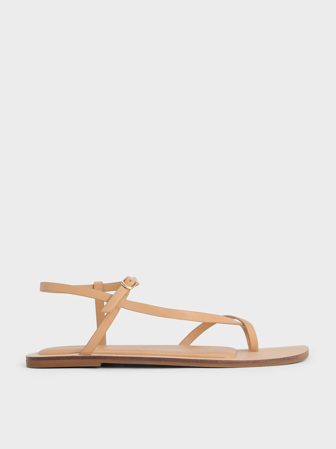 Asymmetric Toe Ring Sandals, Tan, hi-res