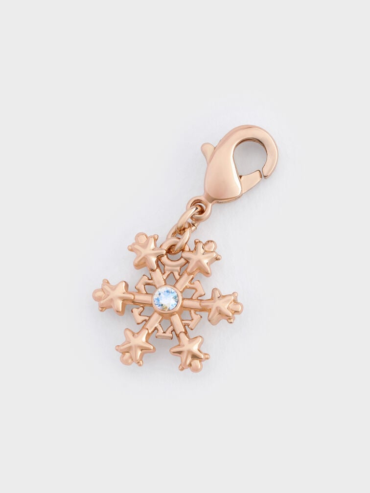 Gantungan Snowflake Crystal Embellished Athalia, Rose Gold, hi-res