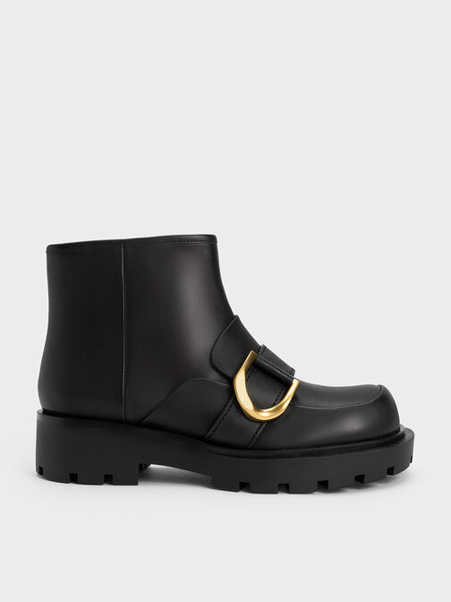 Sepatu Boots Ankle Loafer Gabine, Black, hi-res
