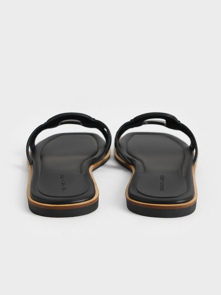 Sandal Slide Cut-Out Easley, Black, hi-res