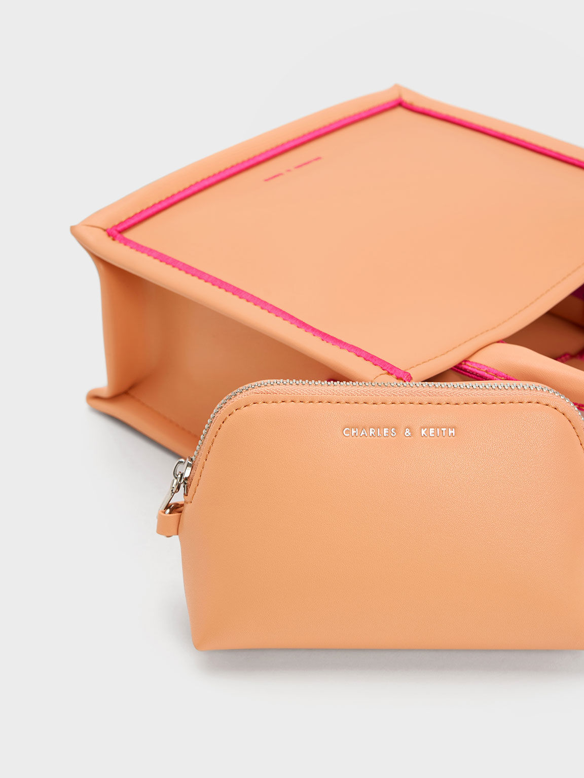 Orange Mini Jump Contrast Trim Tote Bag CHARLES KEITH ID