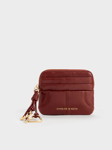 Dompet Card Holder Top-Zip Ciara, Burgundy, hi-res