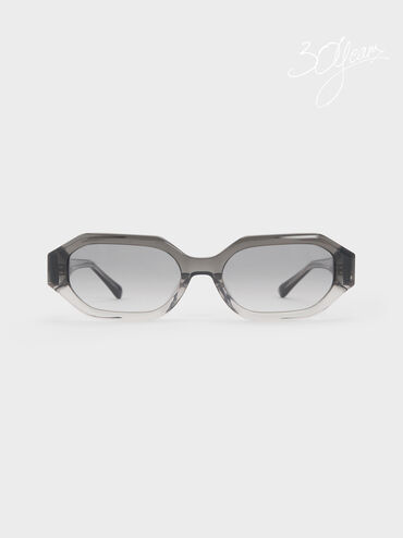 Kacamata Oval Gabine Ombre, Grey, hi-res