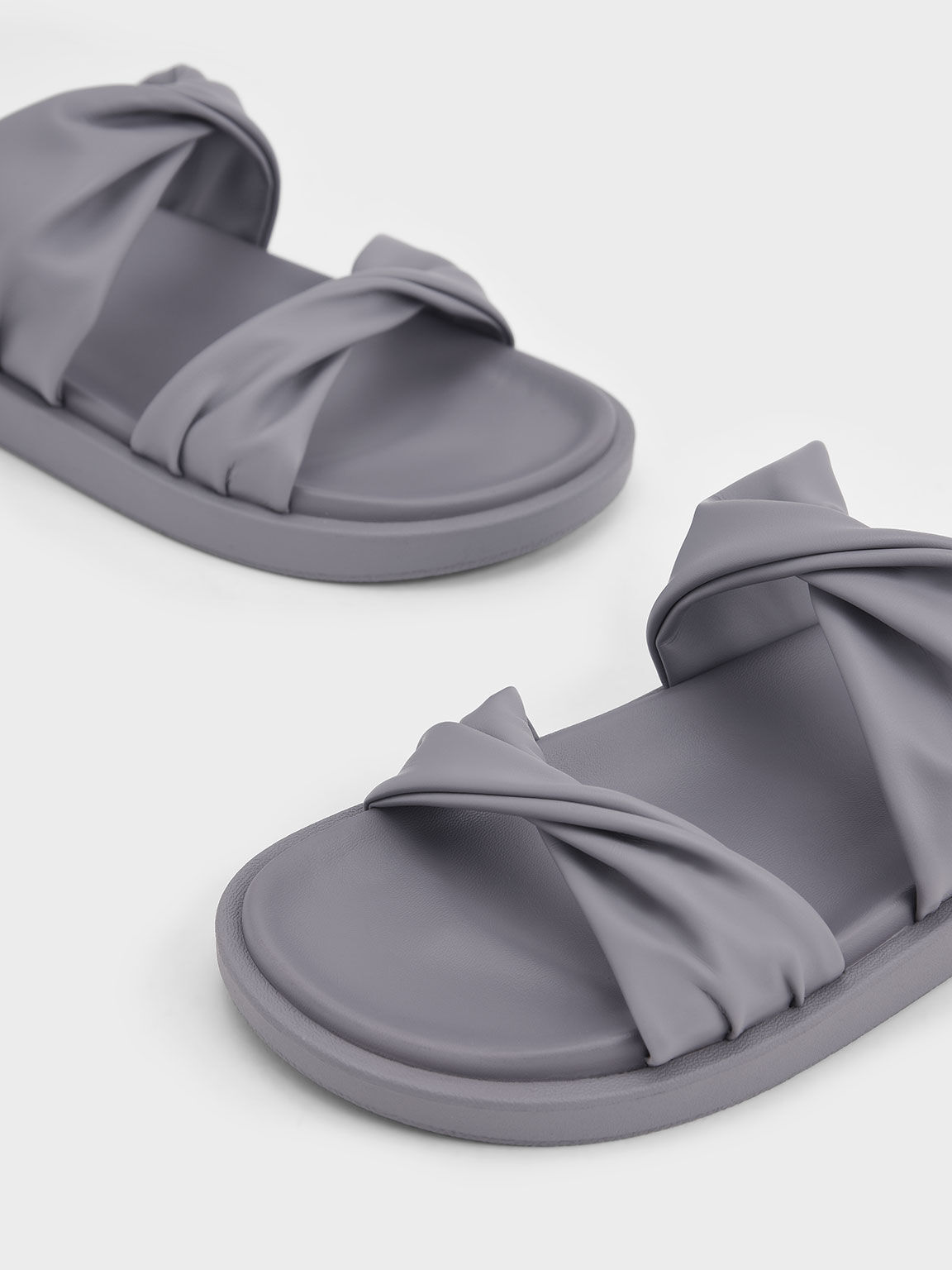 Sandal Slide Twist Strap Padded, Grey, hi-res