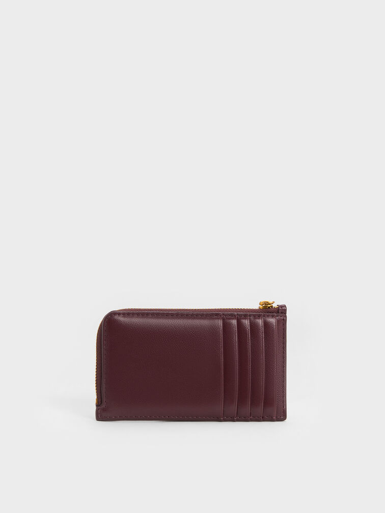 Dompet Card Holder Zip-Arounc Cesia, Wineberry Red, hi-res
