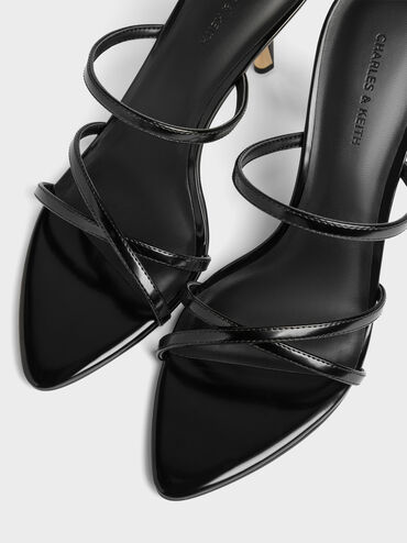 Sepatu Mules Heeled Strappy Taylen, Black Box, hi-res
