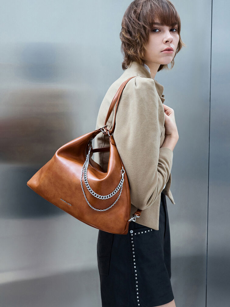 Tas Hobo Chain Atwood, Distressed Tan, hi-res