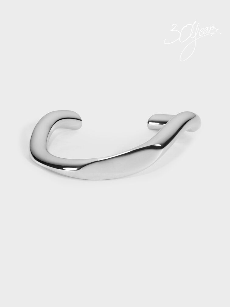 Gelang Gabine Cuff Sculptural, Silver, hi-res