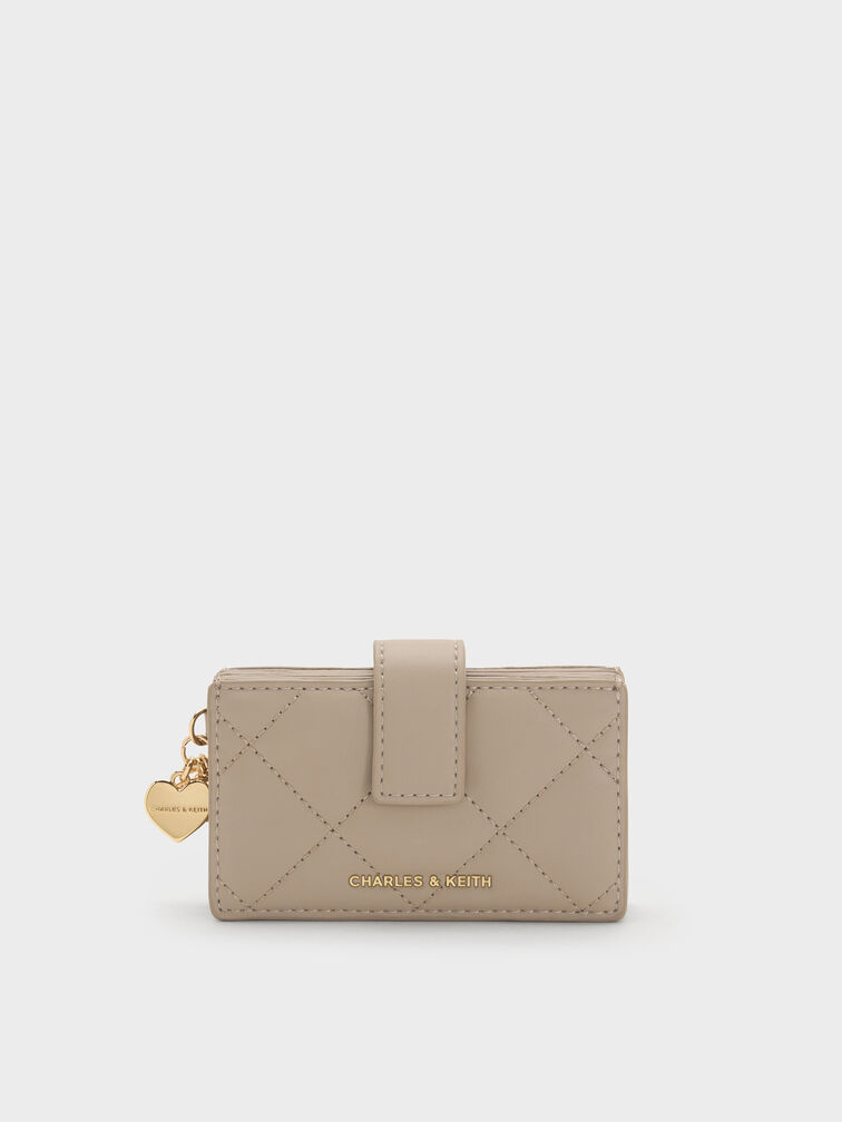 Card Holder Arrietty Balted Quilted, Taupe, hi-res