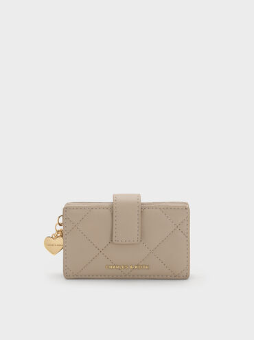 Card Holder Arrietty Balted Quilted, Taupe, hi-res