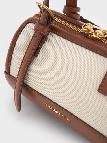 Tas Bowling Enola Two-Tone Canvas, Chocolate, hi-res