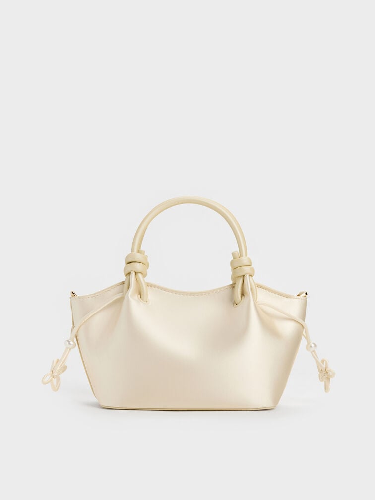 Tas Tote Knotted-Handle Pearl-Butterfly Sammie, Butter, hi-res