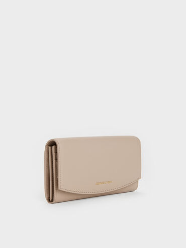 Dompet Long Curved Flap Briony, Taupe, hi-res