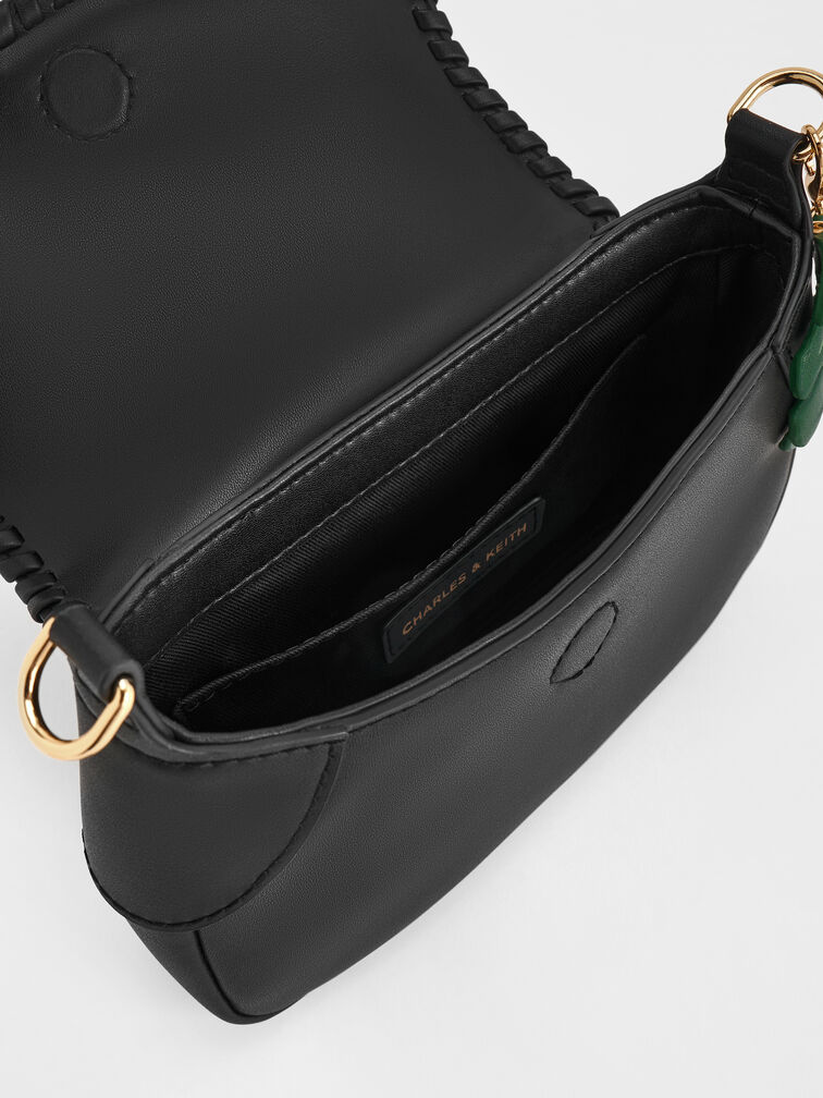 Tas Bahu Braided Blume, Black, hi-res