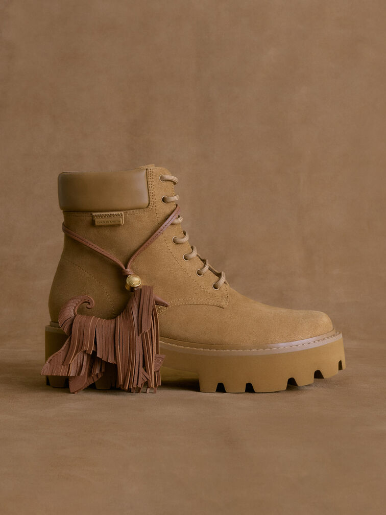 Sepatu Boots Ankle Ridged-Sole Ripley, Sand, hi-res