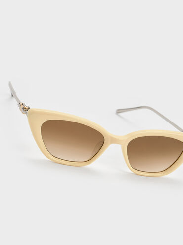 Kacamata Cat-Eye Adalyn, Butter Yellow, hi-res