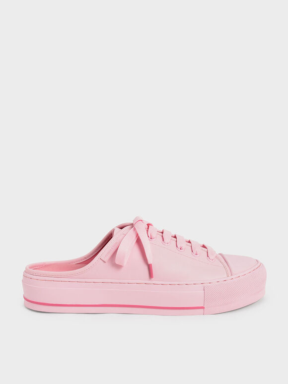 Koleksi Valentine's Day: Sepatu Sneaker Mules Sylar Heart-Motif, Light Pink, hi-res