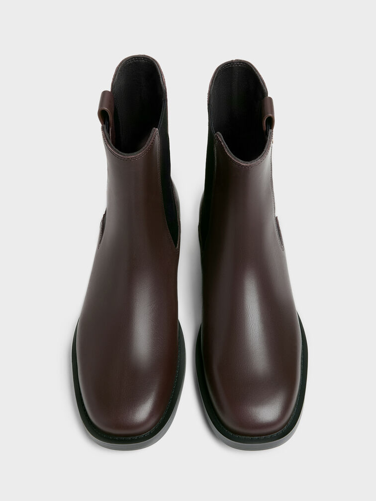 Kallie Leather Chelsea Boots, Dark Brown, hi-res