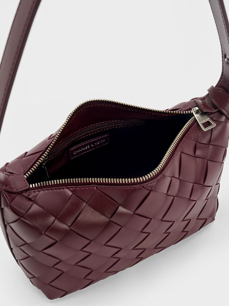 Tas Bahu Woven Ivette, Wineberry Red, hi-res
