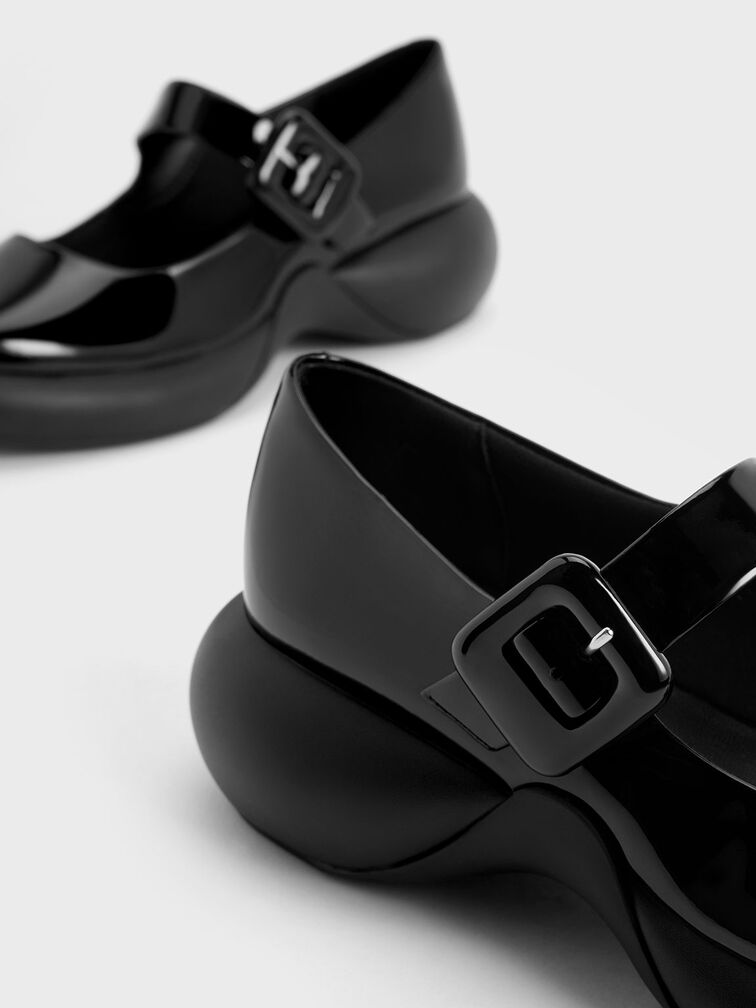 Sepatu Mary Janes Patent Leather Hallie, Black Patent, hi-res