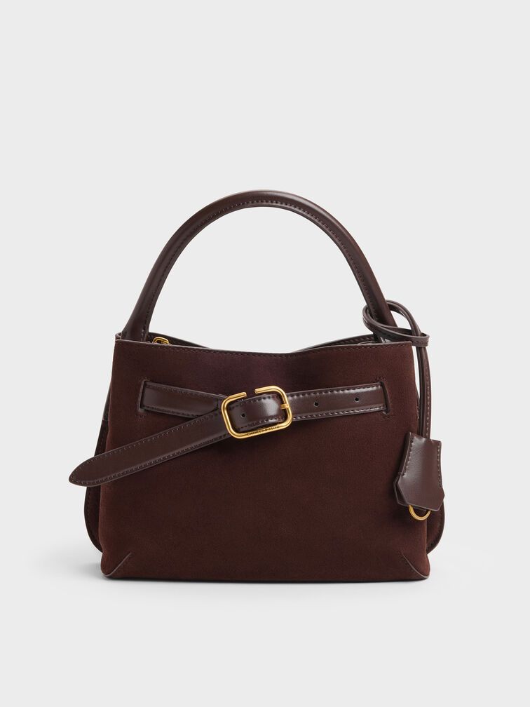 Tas Top Handle Victoria Belted, Espresso Brown, hi-res