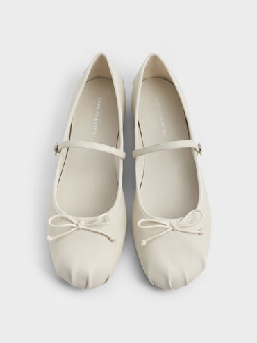 Emiko Bow Mary Jane Flats, Chalk, hi-res