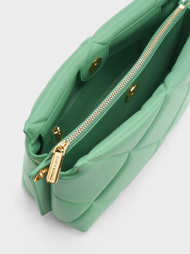 Danika Chunky Chain Padded Bag, Green, hi-res
