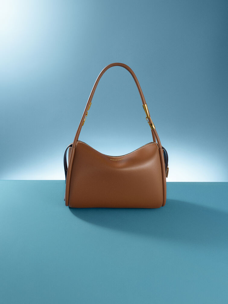 Tas Bahu Slouchy Tubular Lyla, Chocolate, hi-res