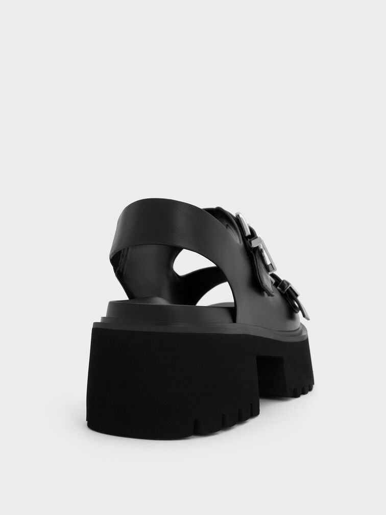 Nadine Slingback Platform Sandals, Black, hi-res