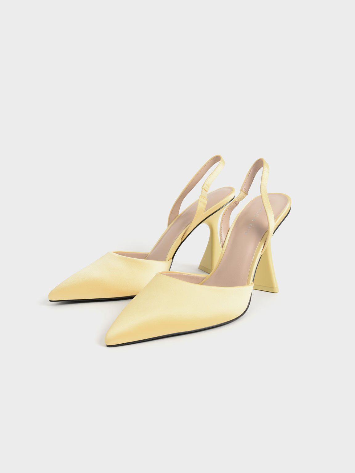 Sepatu Pumps Recycled Polyester Slingback, Yellow, hi-res