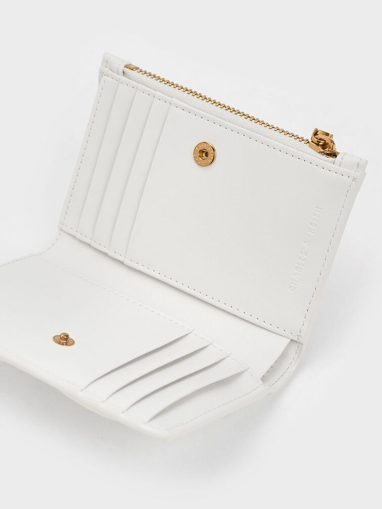 White Gemma Quilted Card Holder - CHARLES & KEITH ID