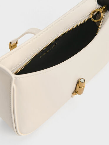 Tas Bahu Metallic Accent Cesia, Cream, hi-res