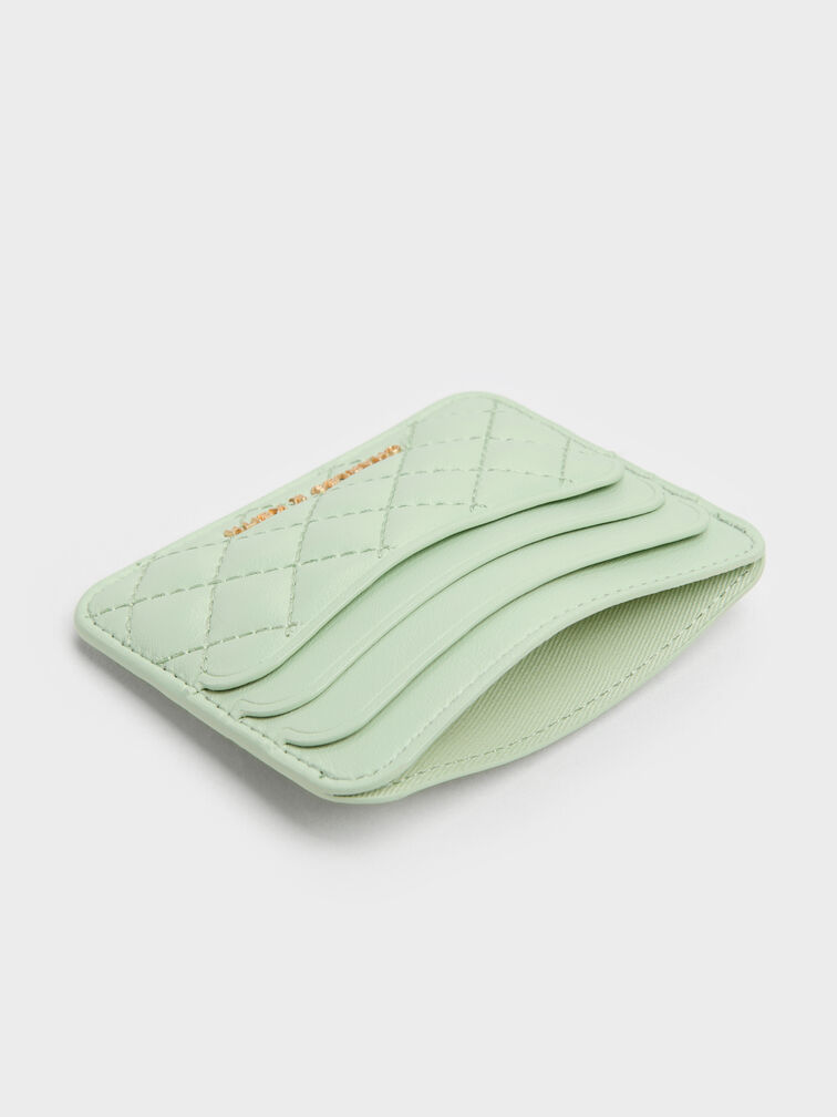 Card Holder Quilted Cleo, Mint Green, hi-res