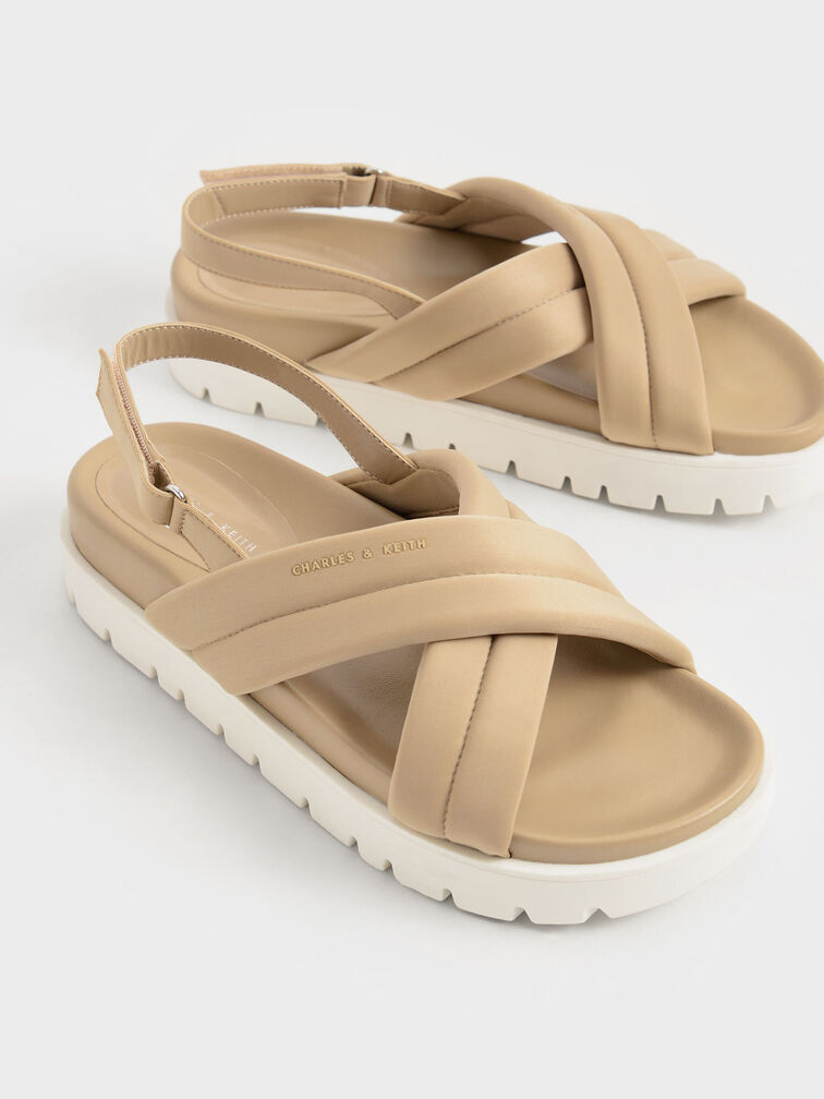 Sand Recycled Polyester Padded Sports Sandals - CHARLES & KEITH ID
