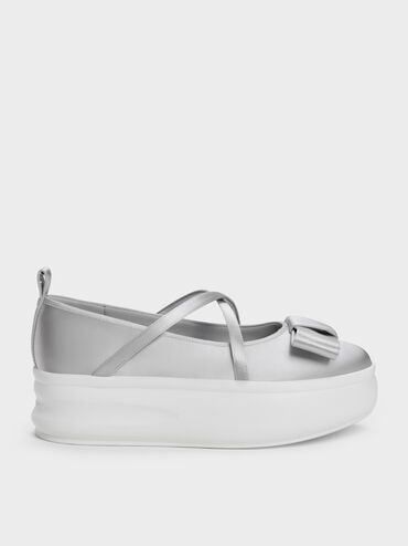 Sepatu Mary Janes Platform Bow Brantley, Grey, hi-res