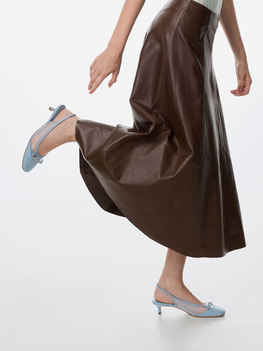 Sepatu Pumps Mesh Bow Slingback Mulligan, Light Blue, hi-res