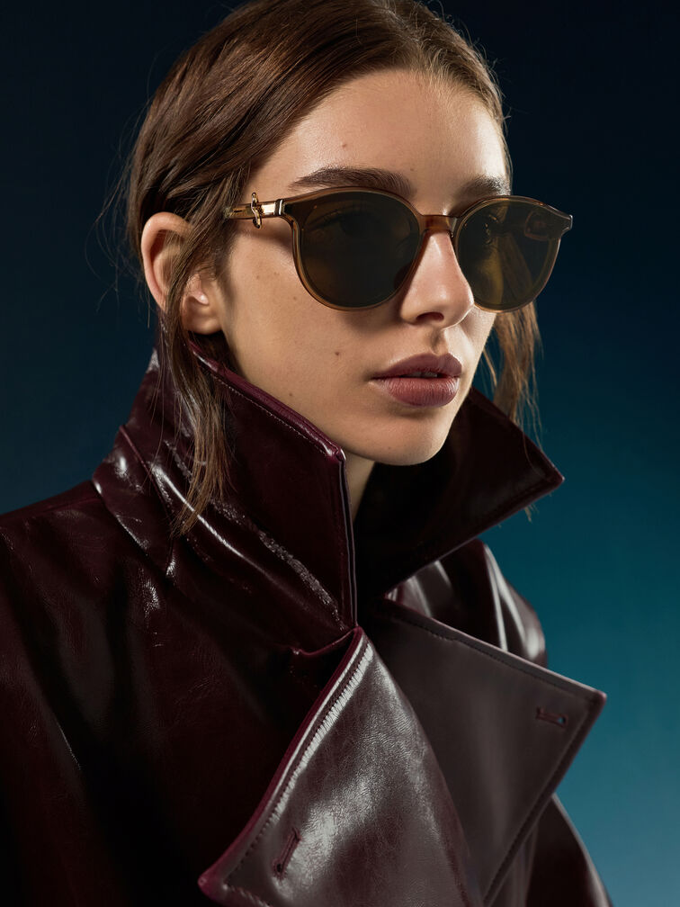 Kacamata Heart-Motif Ciara, Chestnut Brown, hi-res