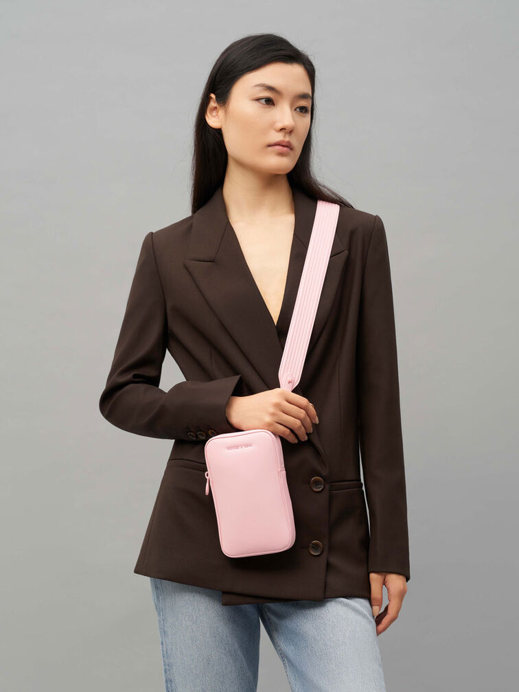 Long Crossbody Bag, Light Pink, hi-res