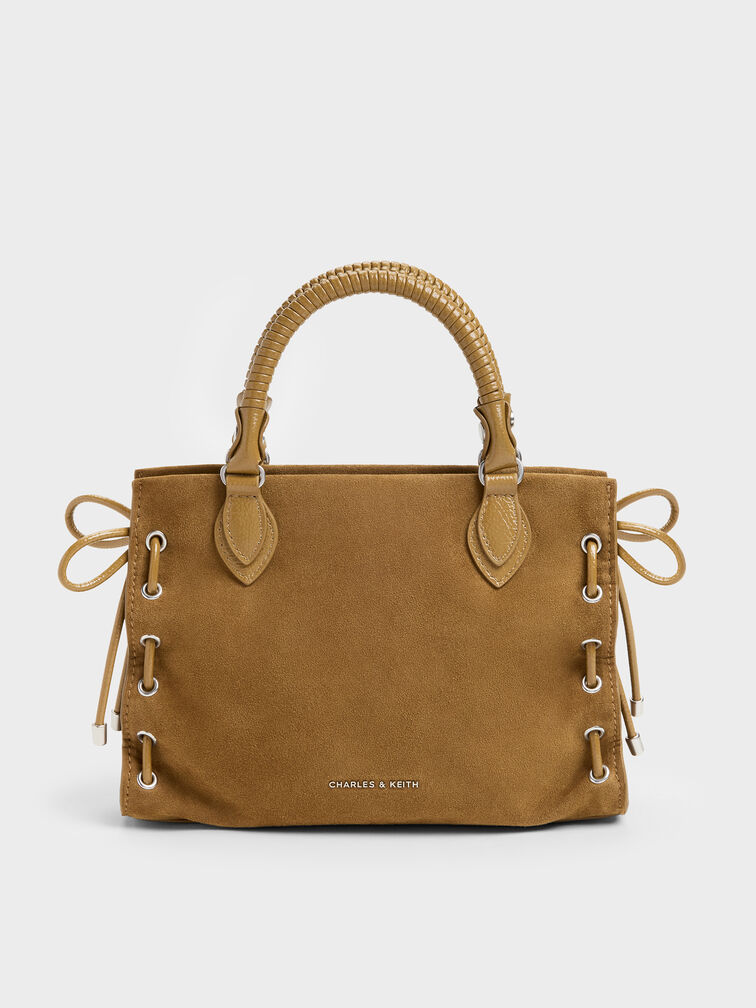 Mini Nylah Grommet Lace-Up Tote Bag, Sahara Sand, hi-res