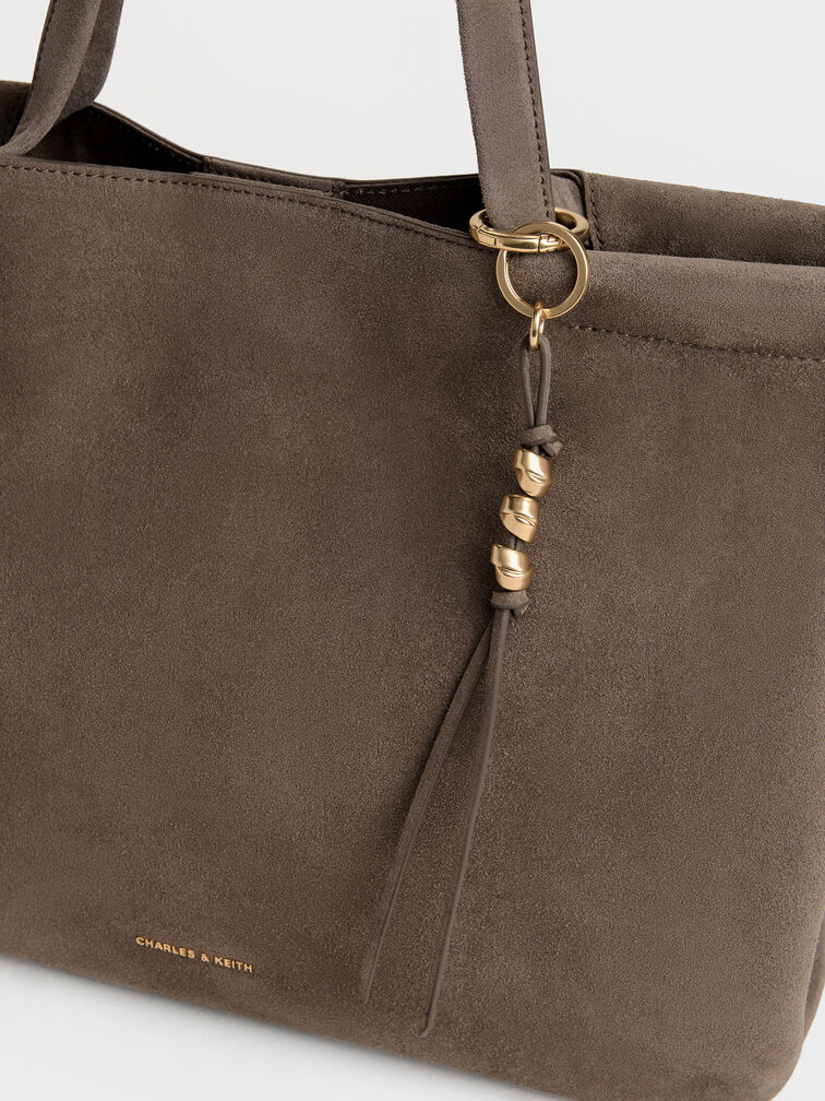 XL Zephyr Tassel Tote Bag, Stone Grey, hi-res