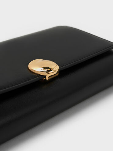 Dompet on-chain Behn Metallic Accent, Black, hi-res