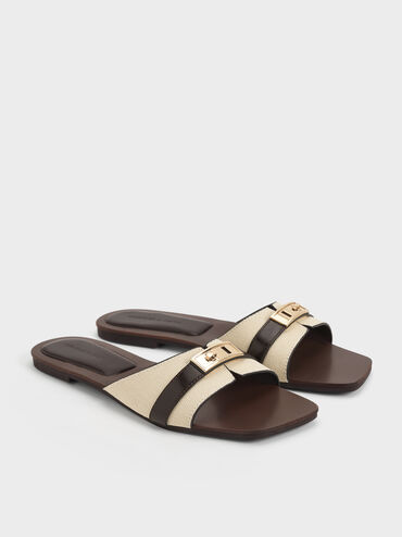 Lando Canvas Belted Slide Sandals, Multi, hi-res