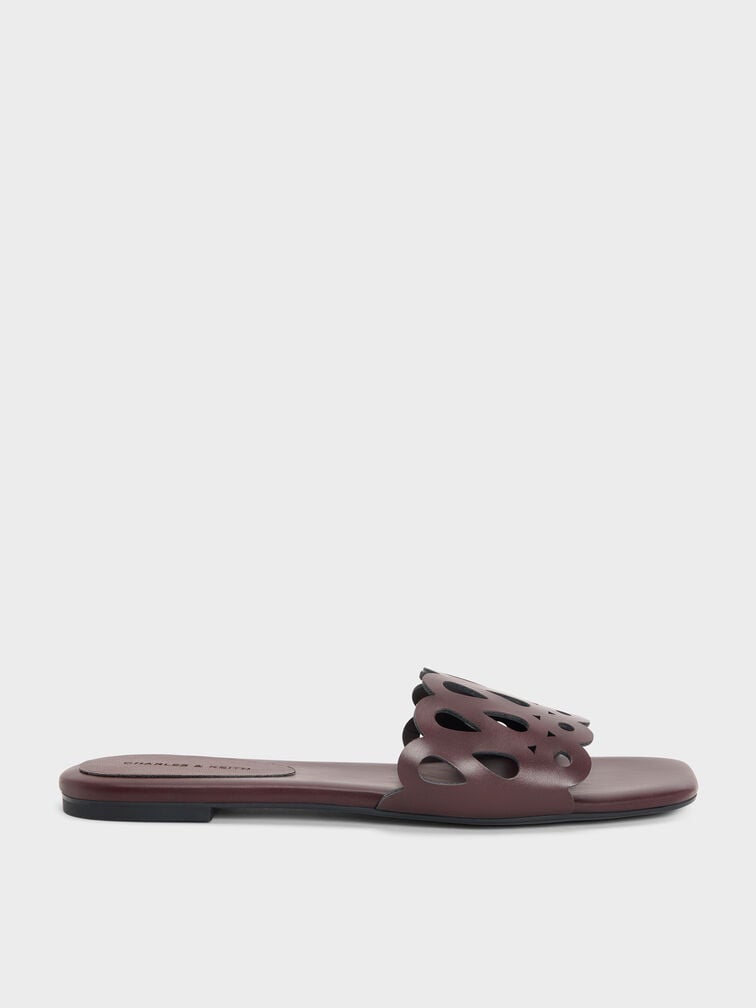 Sandal Slide Cut-Out, Maroon, hi-res