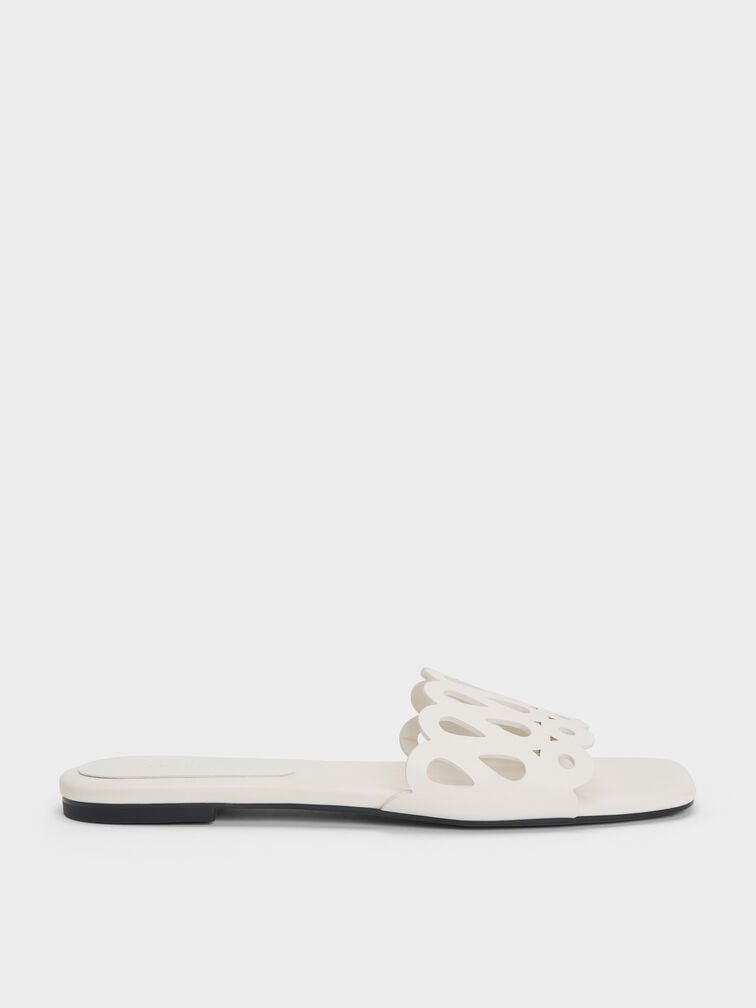 Sandal Slide Cut-Out, White, hi-res