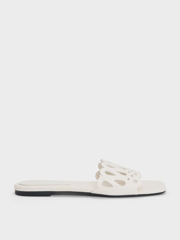 Sandal Slide Cut-Out, White, hi-res