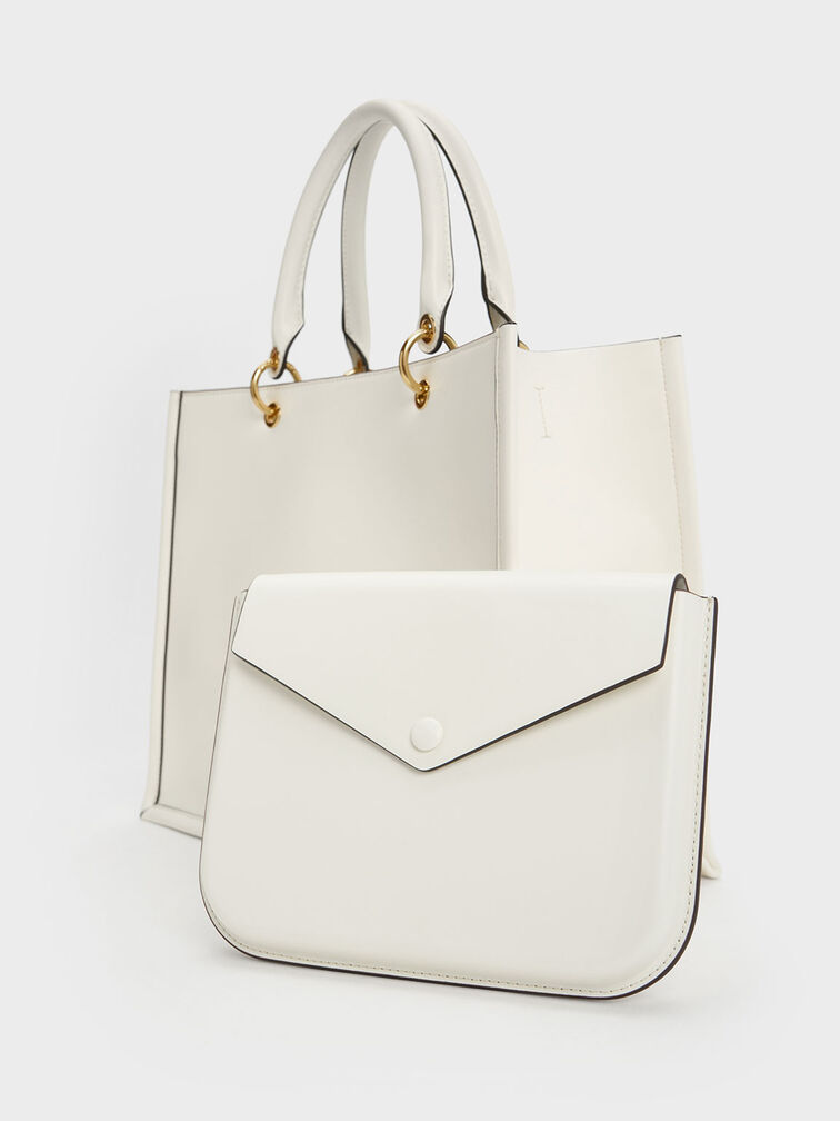 Tas Tote Bag Amber Multi-Pouch, White, hi-res