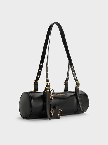Tas Bahu Elongated Rey, Black, hi-res