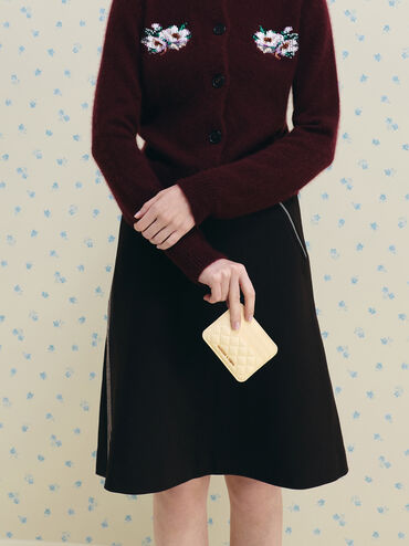 Cleo Quilted Card Holder, Butter Yellow, hi-res